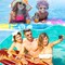 2 Pcs 60" Luau Inflatable Surfboard Hawaiian Theme Beach Pool Float Summer Tropical Blow up Pool Board Blue and Orange Surfboard for Adults Kids Beach Hawaiian Party Decor, 2 Styles
